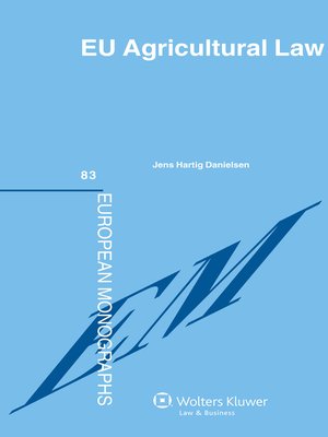 cover image of EU Agricultural Law